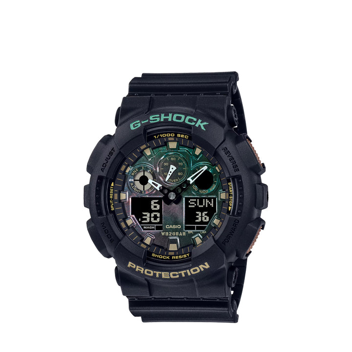Casio G-Shock GA-100RC-1ADR Analog Digital Black Resin Strap Watch For Men