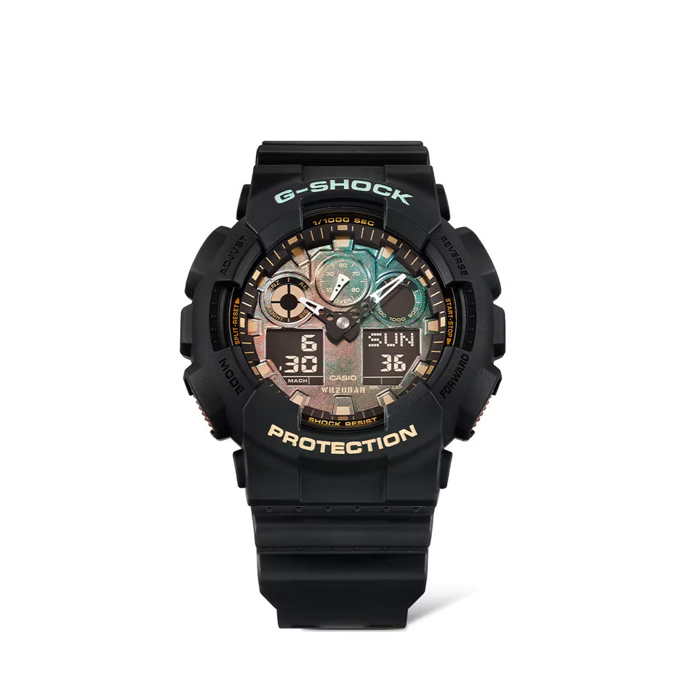 Casio G-Shock GA-100RC-1ADR Analog Digital Black Resin Strap Watch For Men