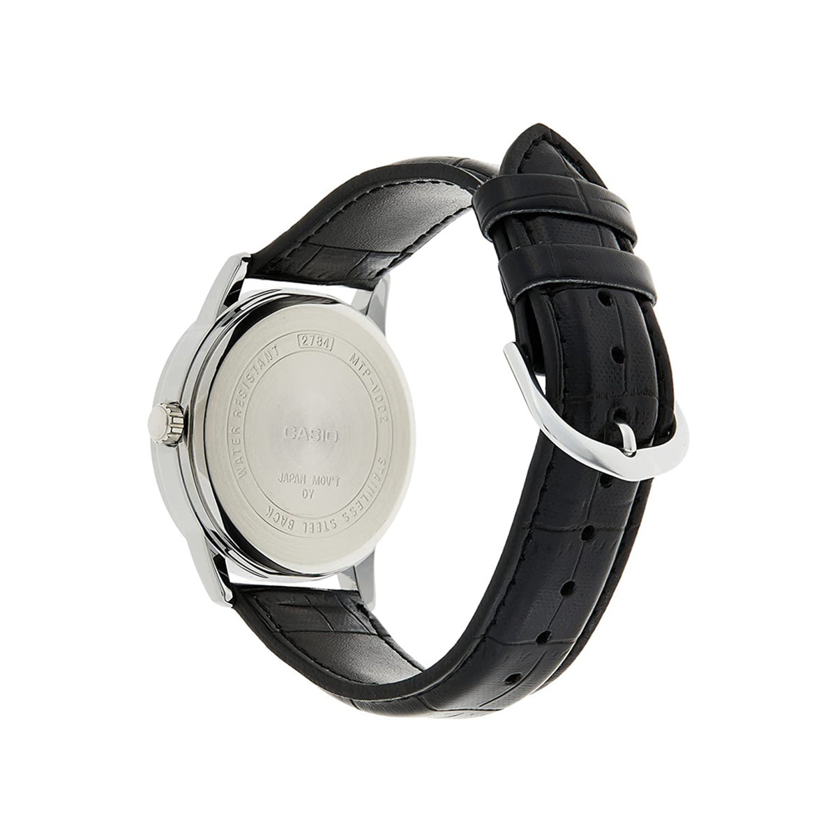 Casio MTPV002L1BUDF Analog Black Leather Strap Watch For Men Time Depot