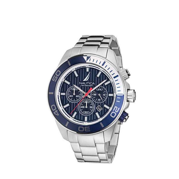 Nautica NAPNOF303 One Chronograph Silver Stainless Steel Watch For Men