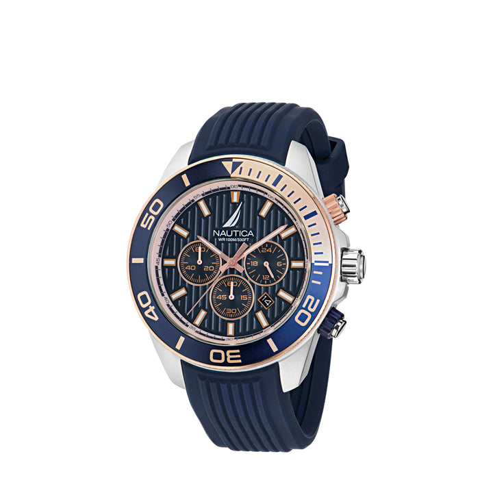 Nautica NAPNOF304 One Chronograph Blue Silicone Strap Watch For Men