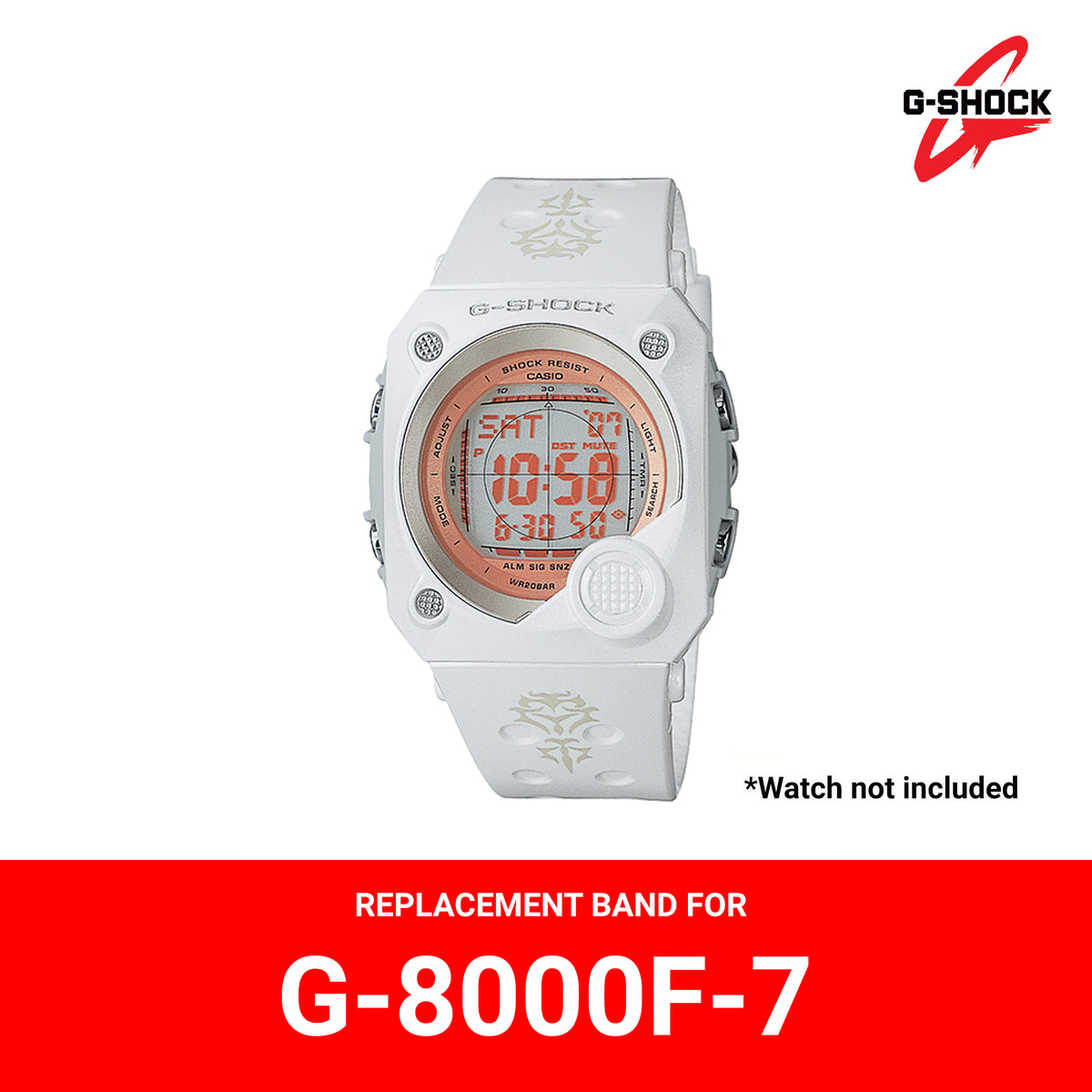 Casio G-Shock (10249088) Genuine Factory Replacement Watch Resin Bezel White