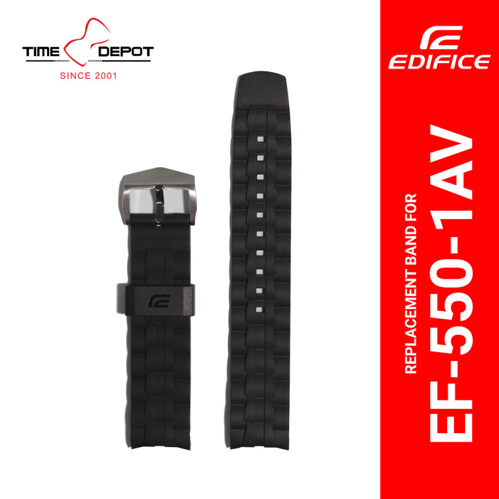 Casio Edifice (10353144) Genuine Factory Replacement Watch Resin Band Black