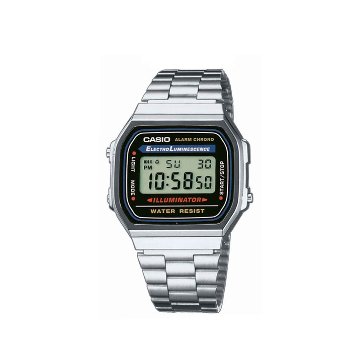 Casio A168WA-1WDF Digital Silver Stainless Steel Strap Watch For Men