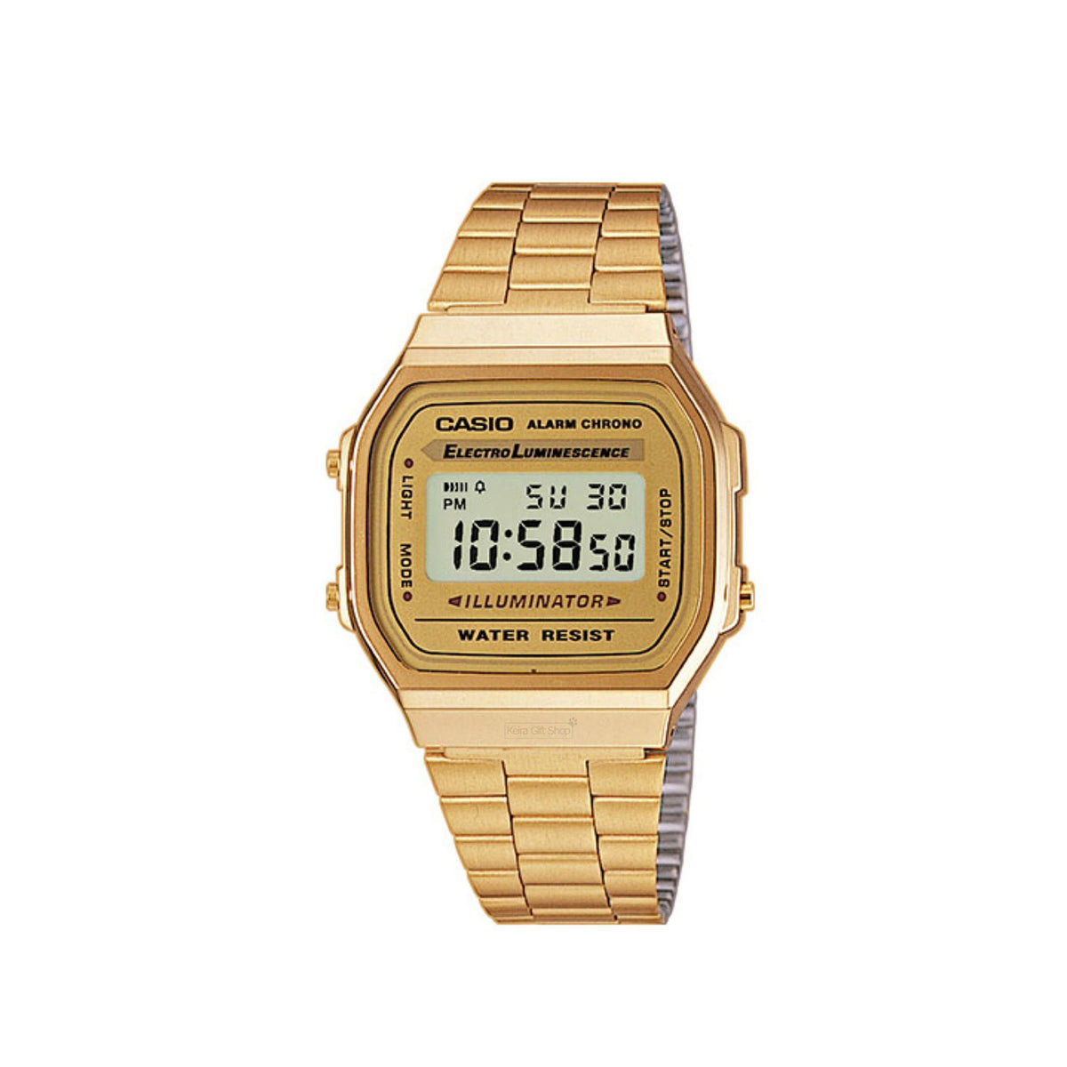 Casio A168WG 9WDF Digital Gold Stainless Steel Strap Watch For Men