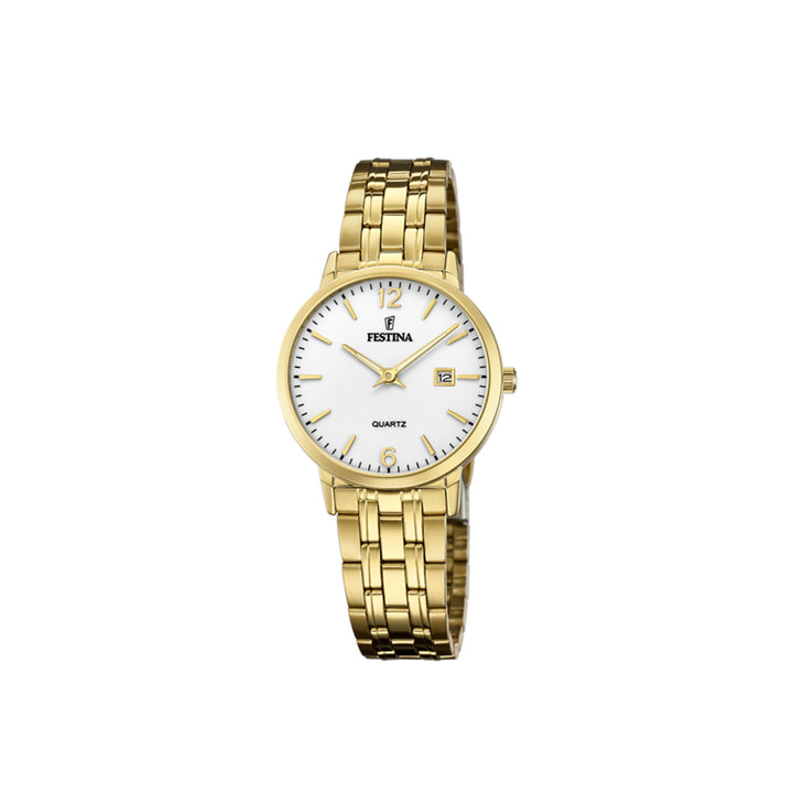 Festina F20514/2 Analog Gold Stainless Steel Strap Watch For Women
