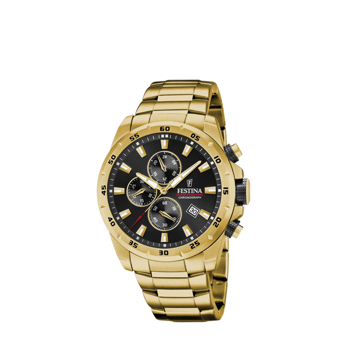 Festina F20541/4 Gold Chrono Sport Stainless Steel Strap Watch For Men –  Time Depot