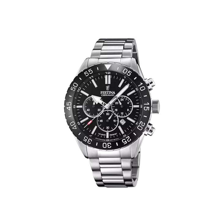 Festina F20575/3 Silver Chronograph Stainless Steel Strap Watch for Men