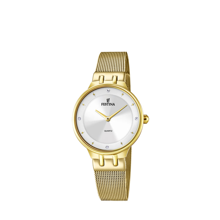 Festina F20598/1 Analog Gold Stainless Steel Strap Watch For Women