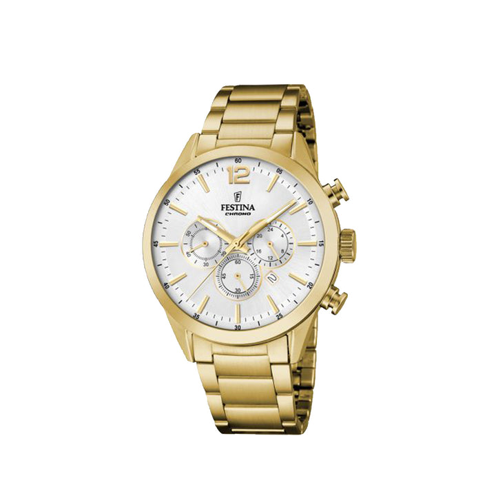 Festina F20633/1 Chronograph Gold Stainless Steel Strap Watch For Men