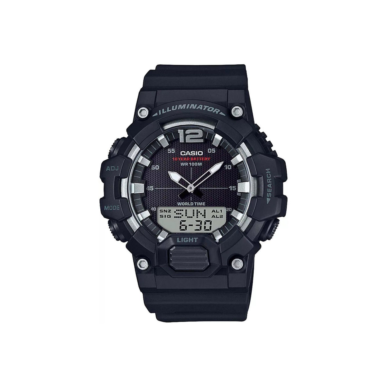 Casio HDC-700-1AVDF Analog Digital Illuminator Black Resin Strap