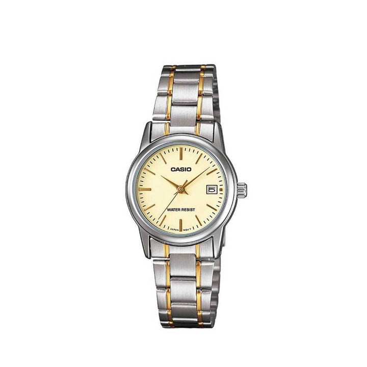 Casio LTP-V002SG-9AUDF Two-Tone Analog Stainless Steel Strap Watch For Women