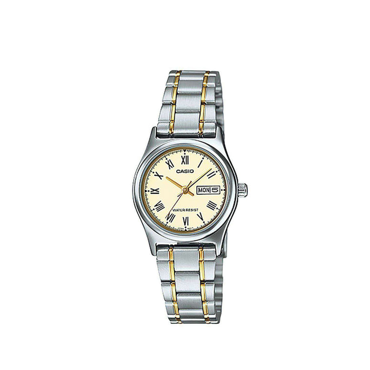 Casio LTP-V006SG-9BUDF Two-Tone Analog Stainless Steel Strap Watch For Women
