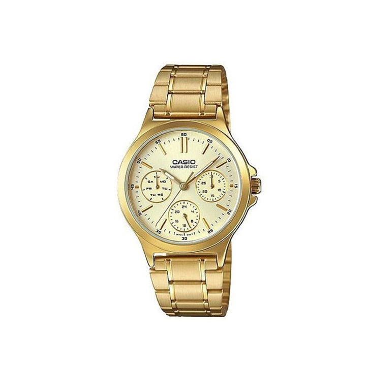 Casio LTP-V300G-9AUDF Gold Analog Stainless Steel Strap Watch For Women