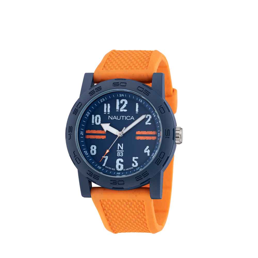 Nautica NAPATS306 N83 Ayia Triada Analog Orange / Blue Silicone Strap Watch  For Men