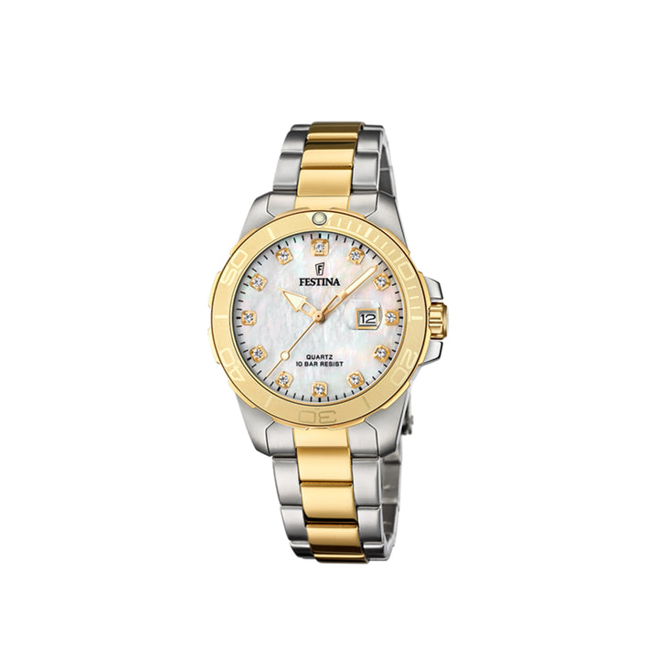 Festina F20504/2 Analog Two-Tone Stainless Steel Strap Watch For Women