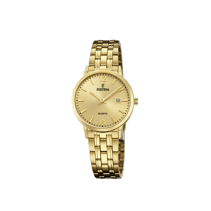 Festina F20514/3 Analog Gold Stainless Steel Strap Watch For Women