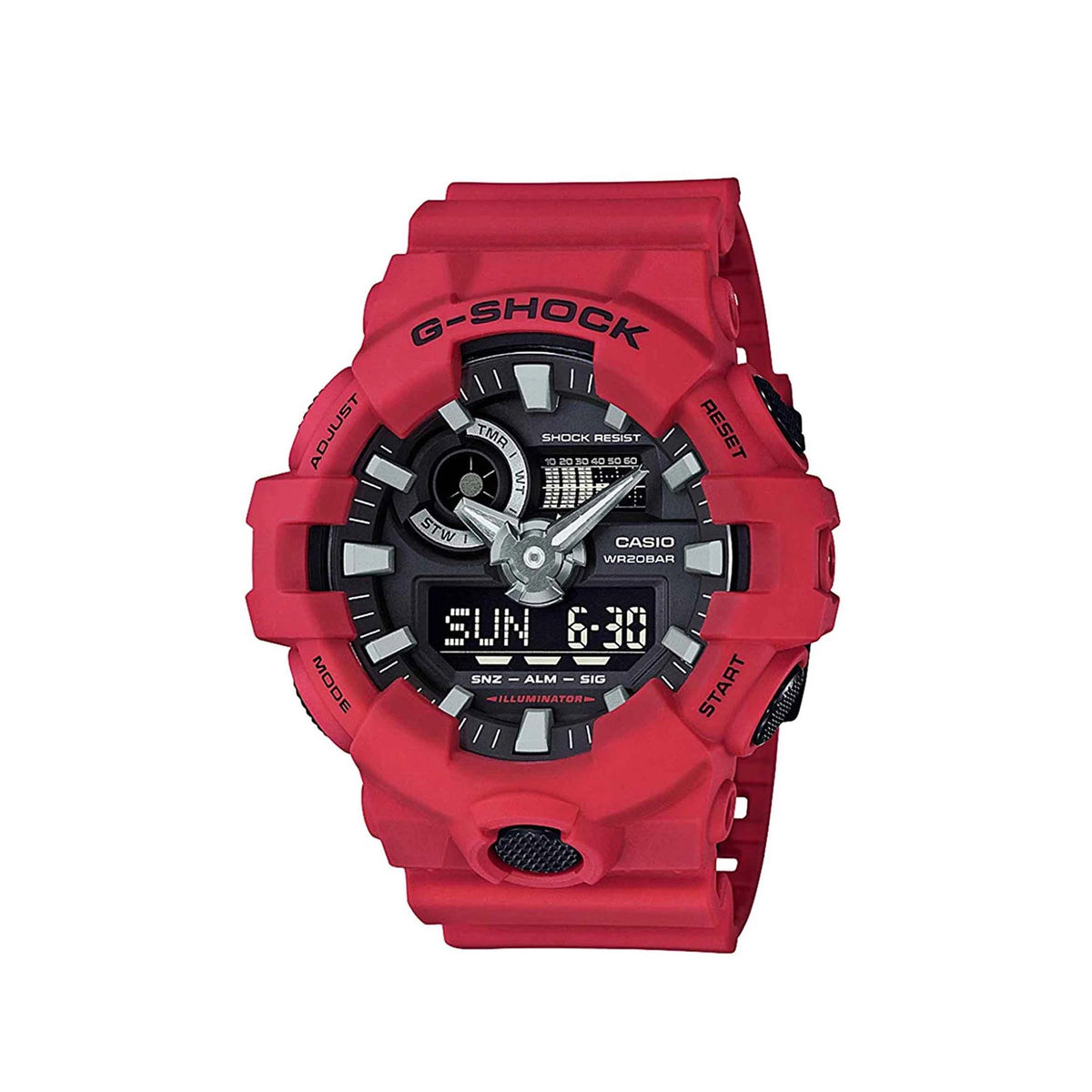 Casio G-Shock GA-700-4ADR Red Analog Digital Resin Strap Watch For Men –  Time Depot