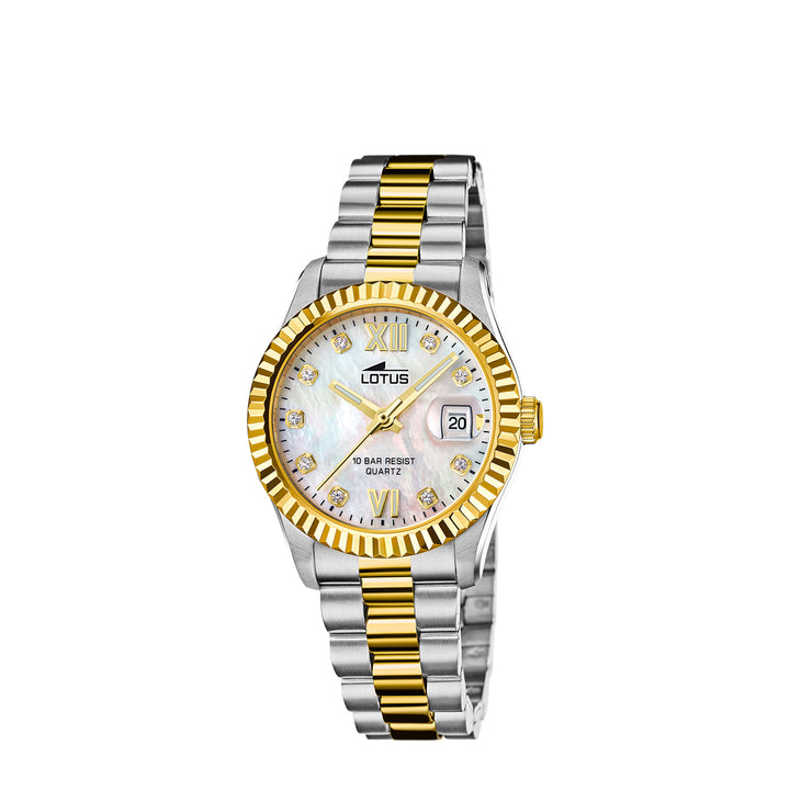 Lotus 18931/1 Analog Two Tone Stainless Steel Strap Watch For Women