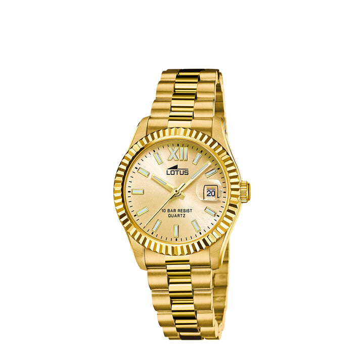 Lotus 18932/2 Analog Gold Stainless Steel Strap Watch For Women