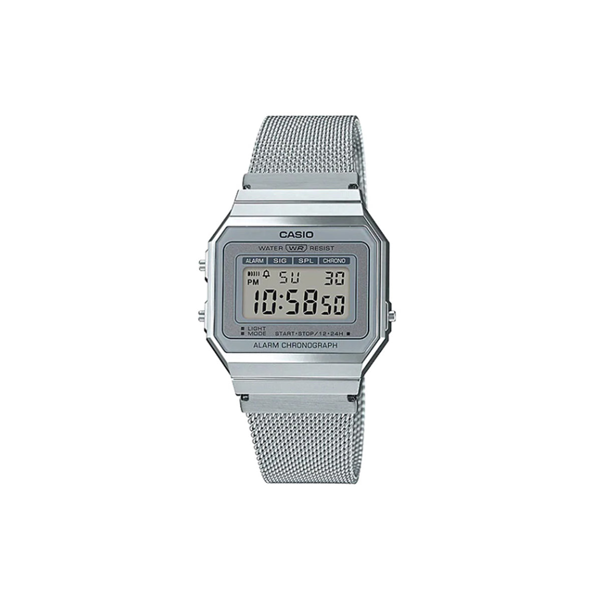 Casio A700WM7ADF Vintage Digital Gray Stainless Steel Strap Watch For