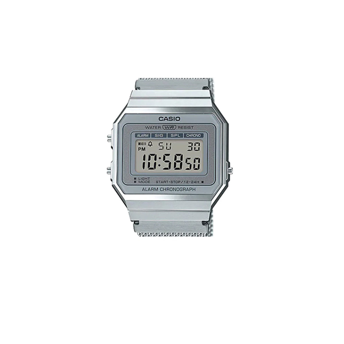 Casio A700WM7ADF Vintage Digital Gray Stainless Steel Strap Watch For