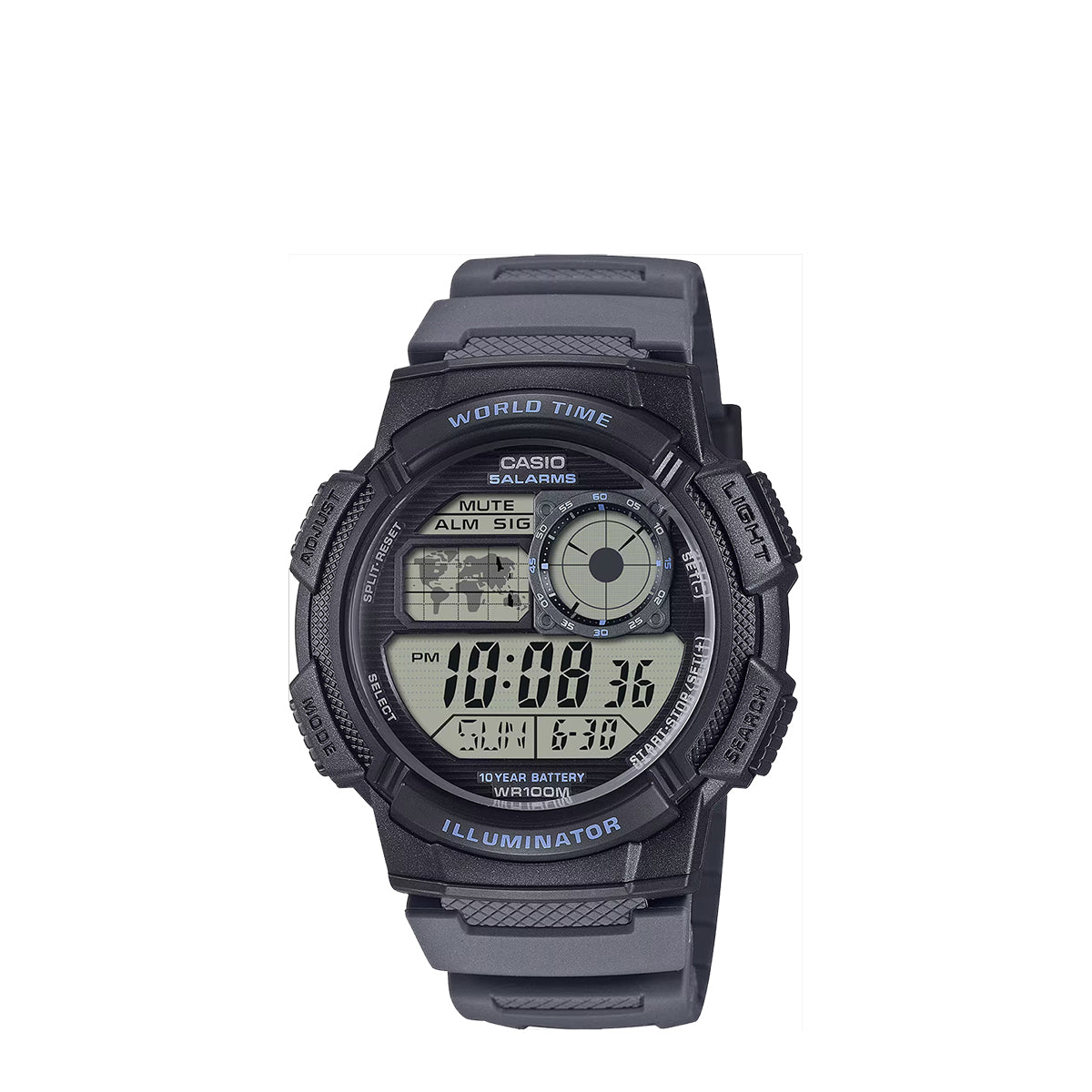 Casio AE-1000W-8AVDF Standard Digital Grey Resin Strap Watch For Men