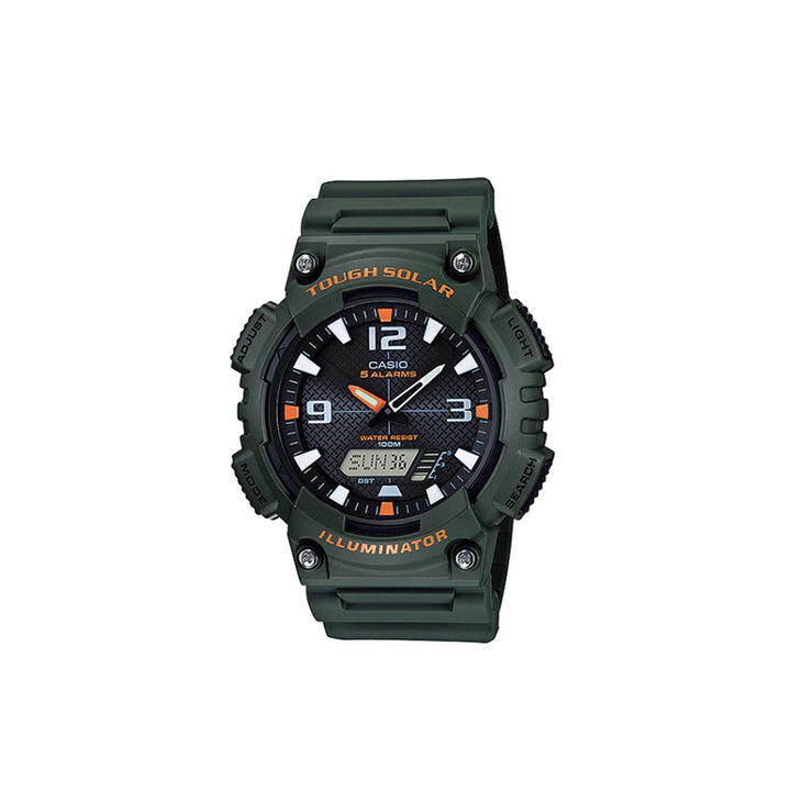 Casio AQ-S810W-3AVDF Analog Digital Green Resin Strap Watch For Men