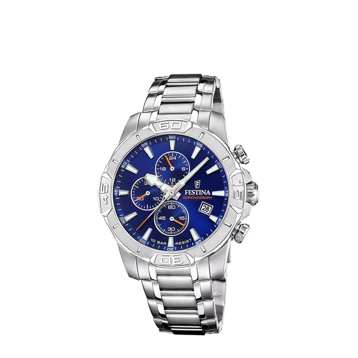 Festina F20704/2 Chronograph Silver Stainless Steel Strap Watch For Men