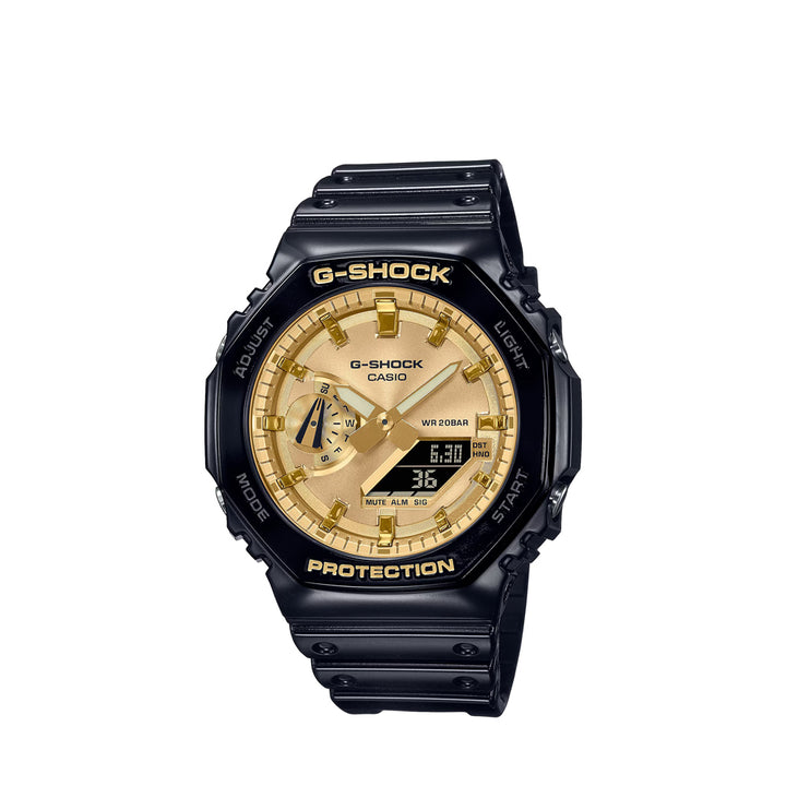 Casio G-Shock GA-2100GB-1ADR Analog Digital Black Resin Strap Watch For Men