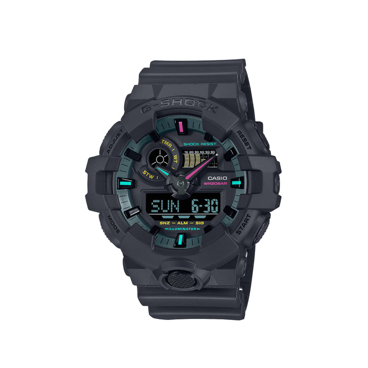 Casio G-Shock GA-700MF-1ADR Analog Digital Black Resin Strap Watch For Men