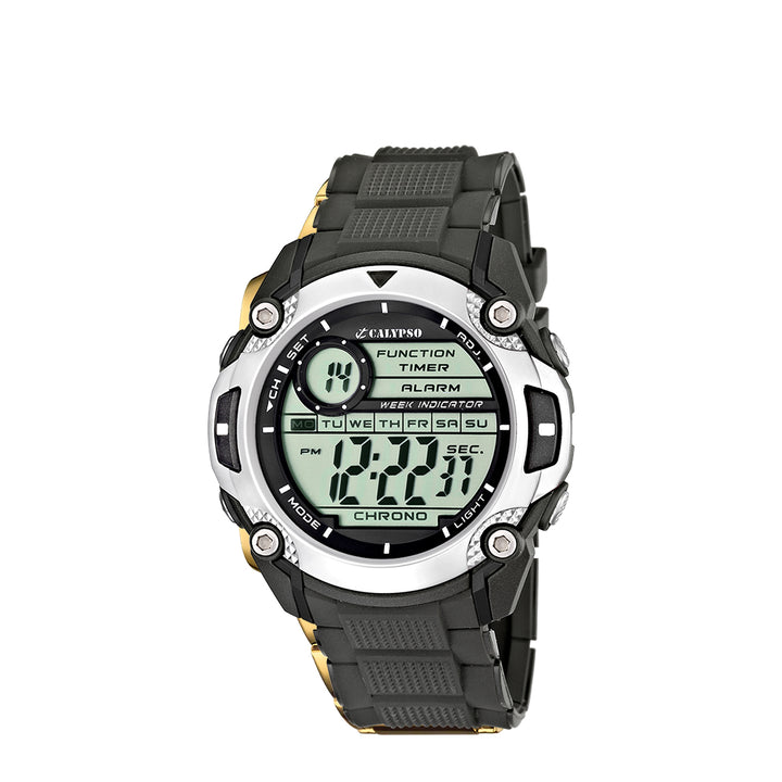 Calypso K5577/1 Digital Black Rubber Strap Watch for Men