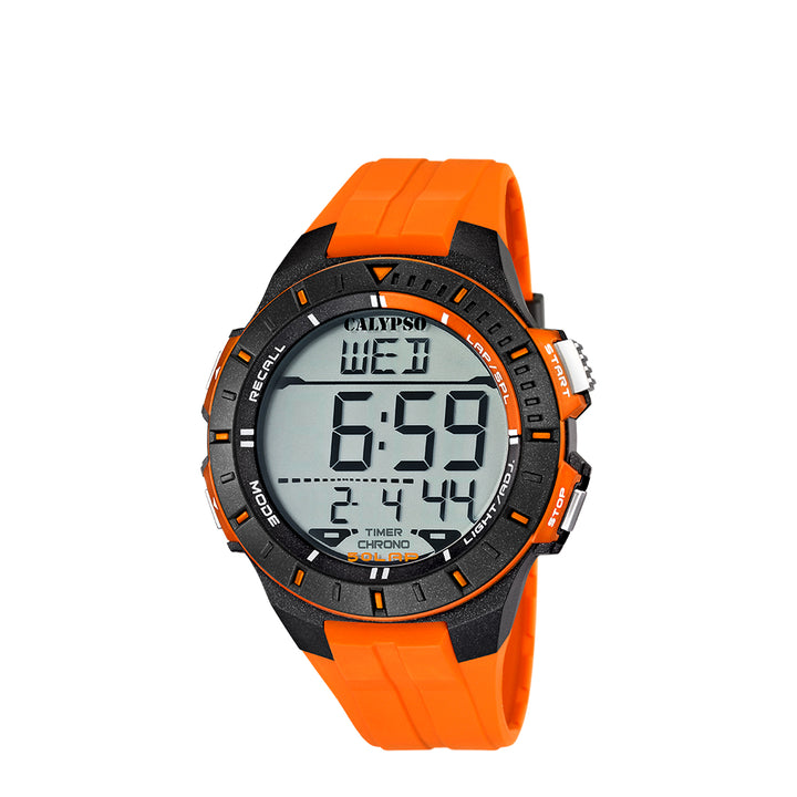 Calypso K5607/1 Digital Orange Rubber Strap Watch for Men