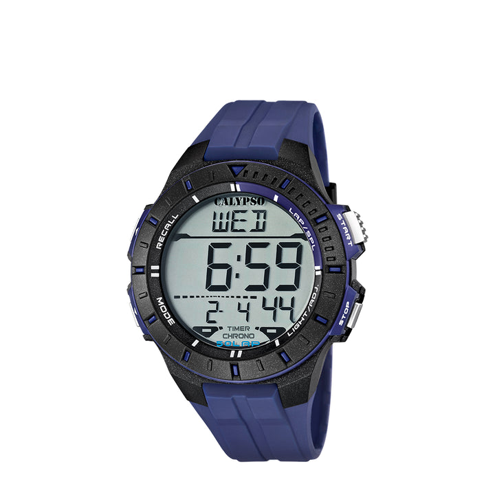 Calypso K5607/2 Digital Blue Rubber Strap Watch for Men
