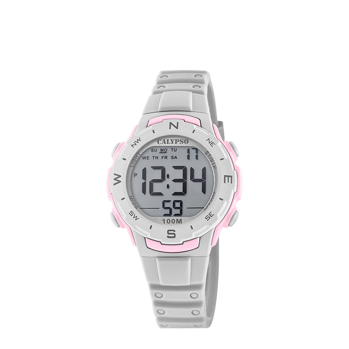 Calypso K5801/1 Digital Grey Plastic Strap Watch for Kids