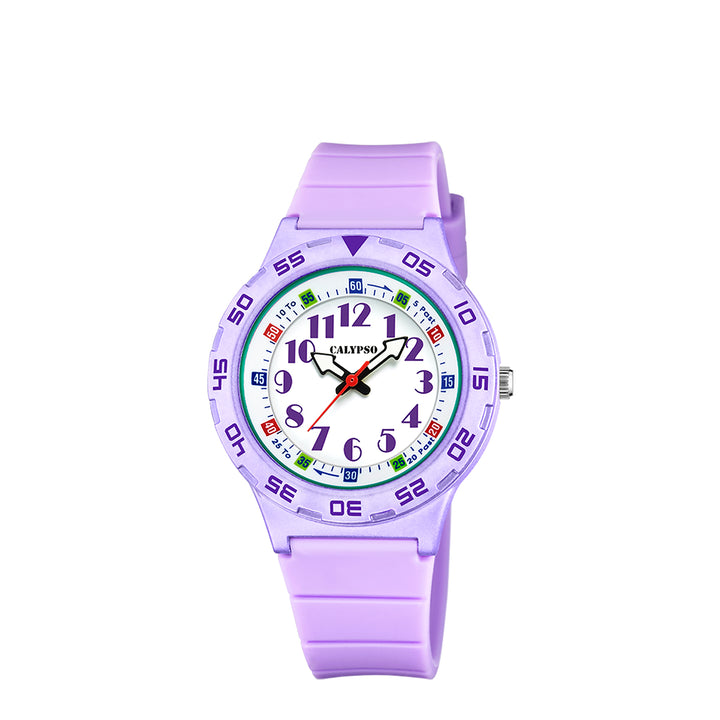 Calypso K5828/3 Analog Purple Silicone Strap Watch for Kids
