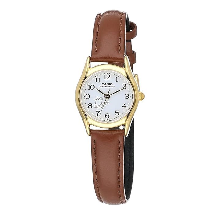 Casio LTP-1094Q-7B8RDF Analog Brown Leather Strap Watch for Women