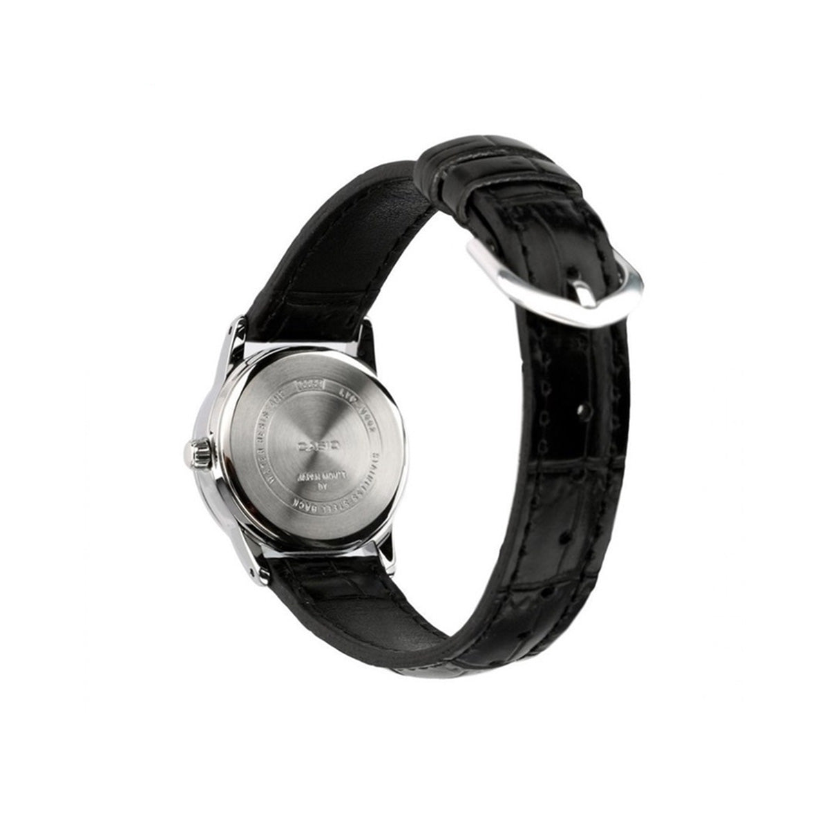 Casio LTP-V002L-1AUDF Analog Black Leather Strap Watch For Women