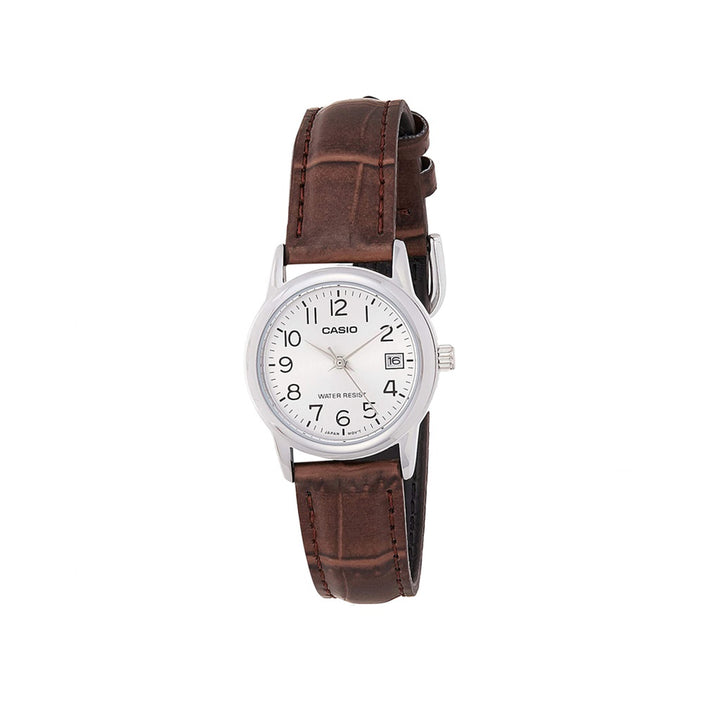 Casio LTP-V002L-7B2UDF Analog Brown Leather Strap Watch For Women