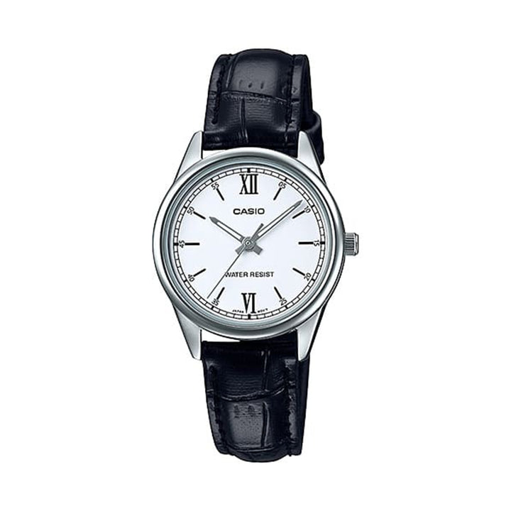 Casio LTP-V005L-7B2UDF Analog Black Leather Strap Watch for Women