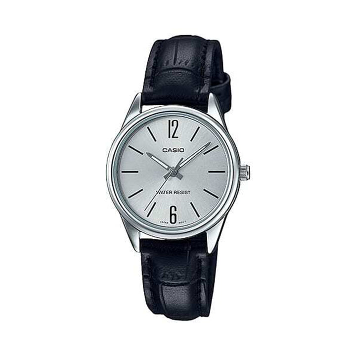 Casio LTP-V005L-7BUDF Analog Black Leather Strap Watch for Women