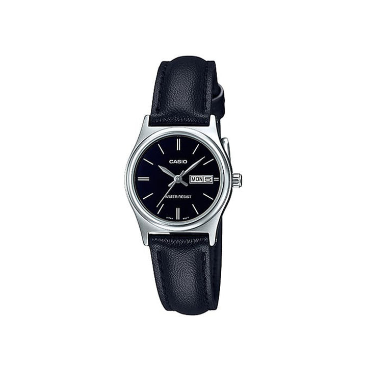 Casio LTP-V006L-1B2UDF Analog Black Leather Strap Watch For Women