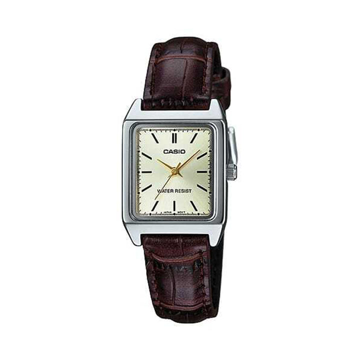 Casio LTP-V007L-9EUDF Analog Brown Leather Strap Watch for Women