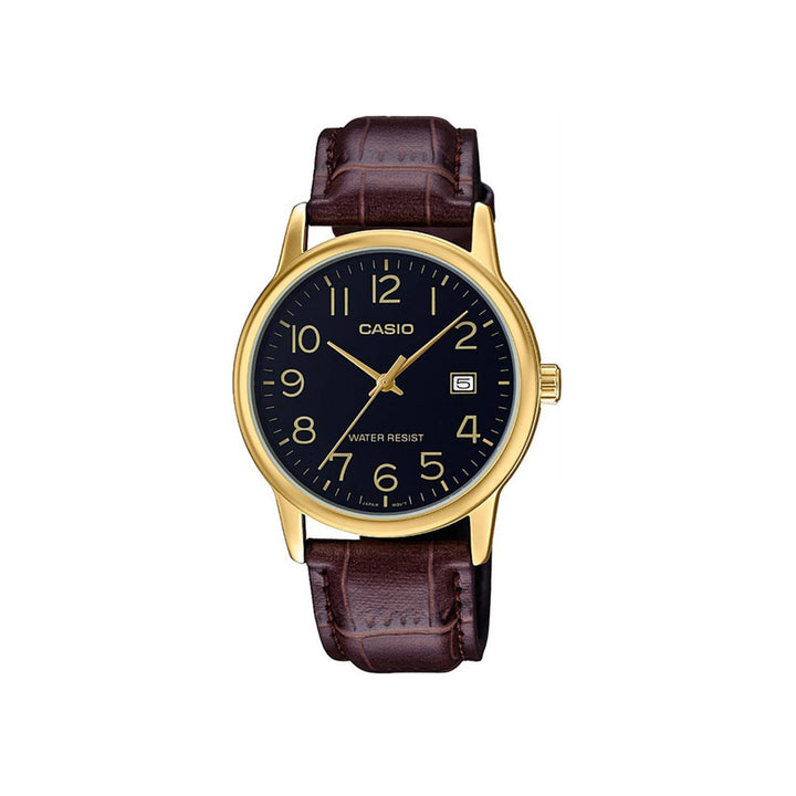 Casio MTP-V002GL-1BUDF Analog Brown Leather Strap Watch For Men