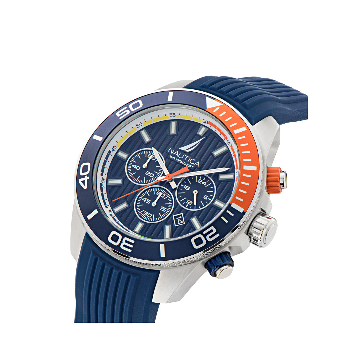 Nautica NAPNOF302 One Chronograph Blue Silicone Strap Watch For Men ...