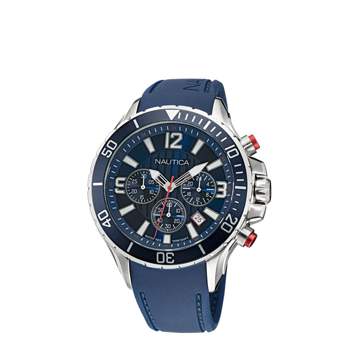 Nautica NAPNSS116 NST Chronograph Blue Silicone Strap Watch For Men