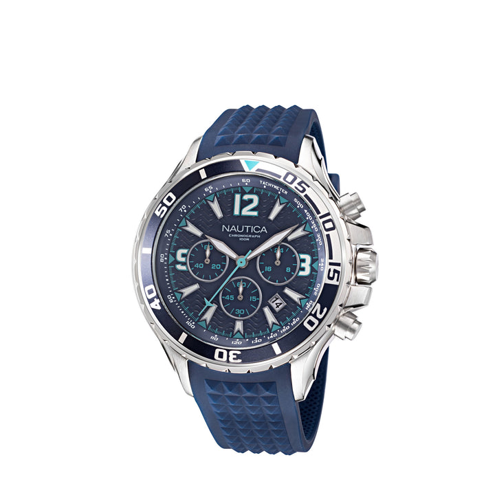 Nautica NAPNSS214 NST Chronograph Blue Silicone Strap Watch For Men