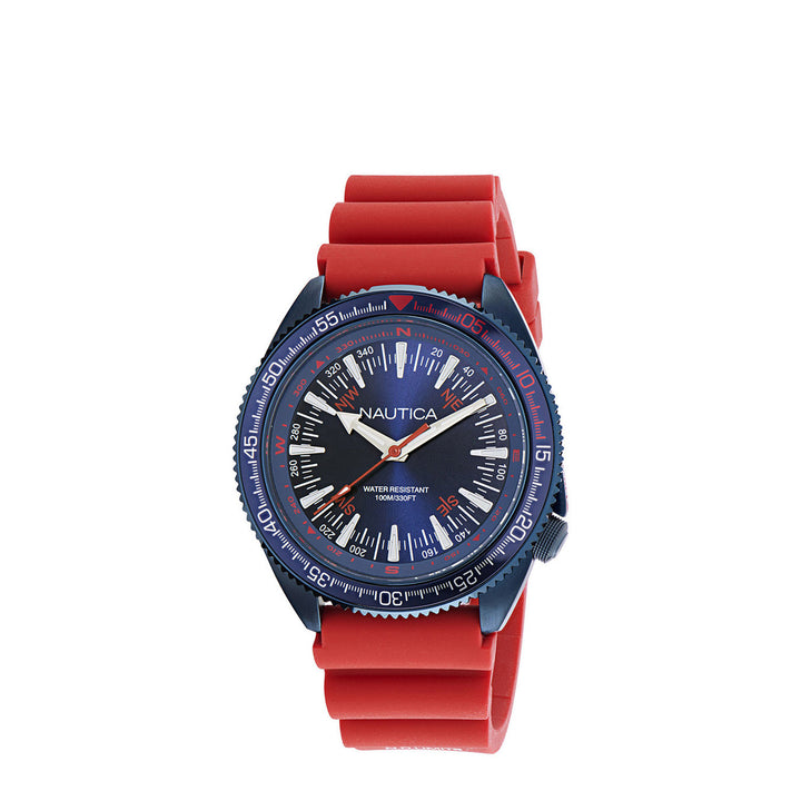 Nautica NAPNVF305 Vintage Analog Red Silicone Strap Watch For Men