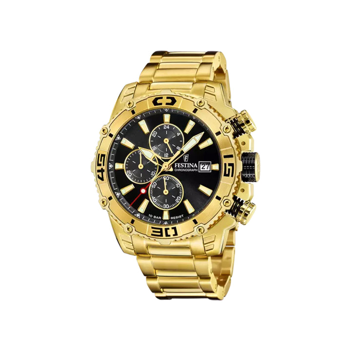 Festina F20492/4 Chronograph Gold Stainless Steel Strap Watch For Men