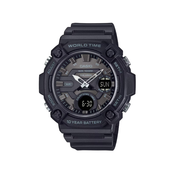 Casio AEQ-120W-1BVDF Analog-Digital Black Resin Strap Watch For Men